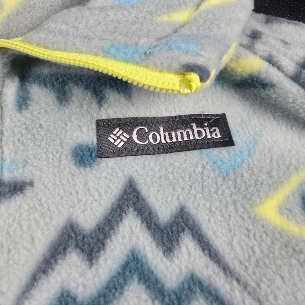 Columbia Kids Large, Gray and Yellow Patterned Fleece Jacket NWT